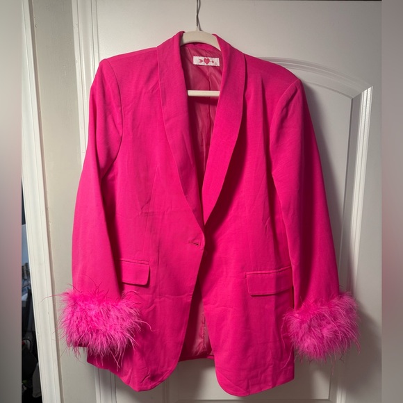 Buddy Love Elle Feather Trim Blazer - Picture 1 of 4
